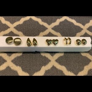 Women’s gold plated Earrings set of 5 pairs- NEW